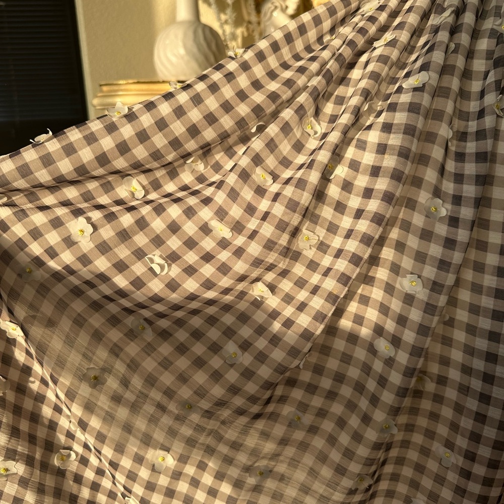 Magnolia Gingham Midi Dress in Black and White - Picture 3 of 8